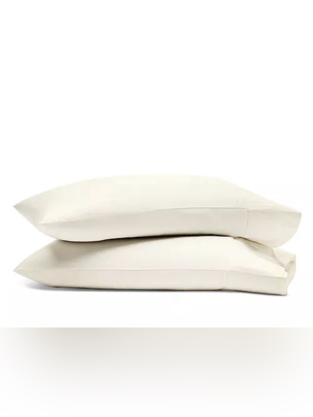 Boll & Branch NWT Signature Cotton Hemmed Pillowcase Set (2)Creme $59 MSRP
